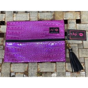 Makeup Junkie Purple Snakeskin bag